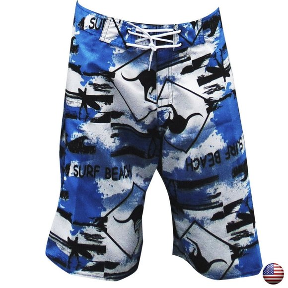 NWT SURF SUMMER SURF BEACH MEN'S SWIMWEAR TRUNKS SLIM FIT BOARD SHORTS SIZE L - Picture 1 of 5